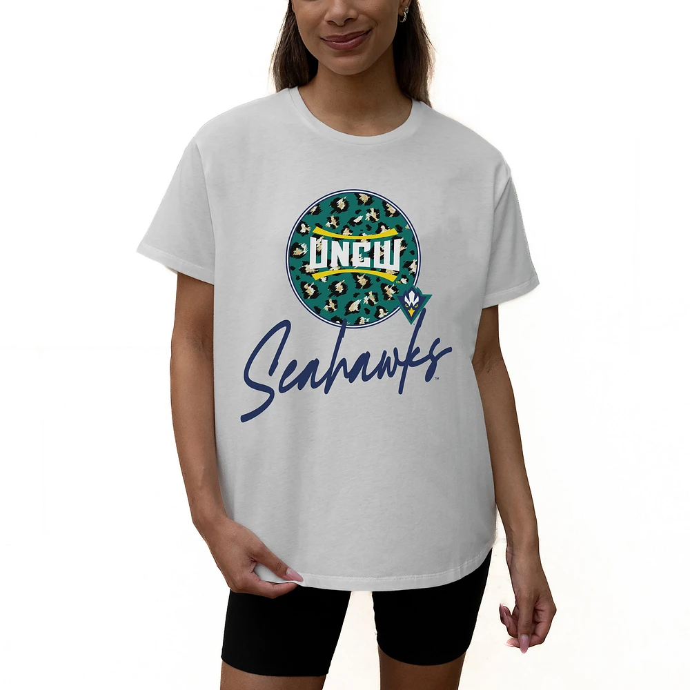 Women's Gameday Couture White UNC Wilmington Seahawks Wild Expectations Tri-Blend Flowy T-Shirt