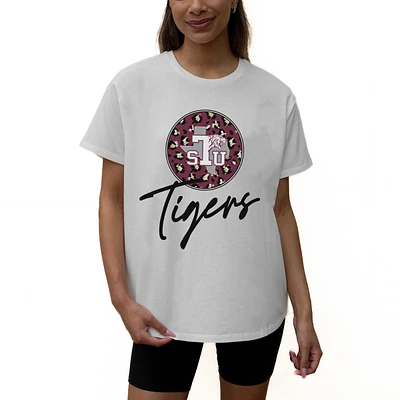 Women's Gameday Couture White Texas Southern Tigers Wild Expectations Tri-Blend Flowy T-Shirt