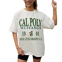 Women's Gameday Couture Cream Cal Poly Mustangs Unity Oversized T-Shirt