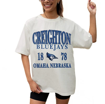 Women's Gameday Couture Cream Creighton Bluejays Unity Oversized T-Shirt