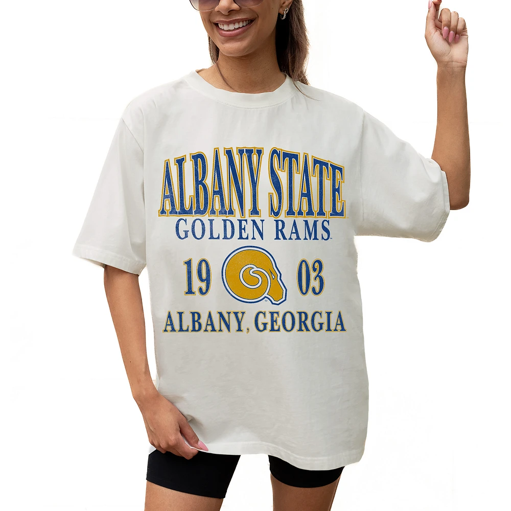 Women's Gameday Couture Cream Albany State Golden Rams Unity Oversized T-Shirt