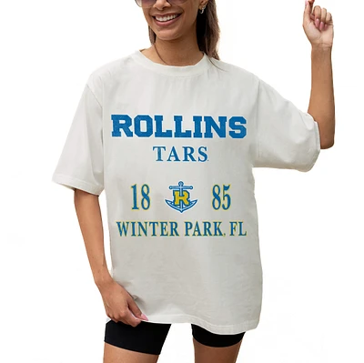 Women's Gameday Couture Cream Rollins College Tars Unity Oversized T-Shirt