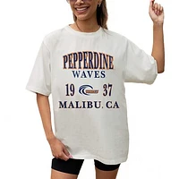 Women's Gameday Couture Cream Pepperdine Waves Unity Oversized T-Shirt