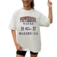 Women's Gameday Couture Cream Pepperdine Waves Unity Oversized T-Shirt