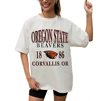 Women's Gameday Couture Cream Oregon State Beavers Unity Oversized T-Shirt