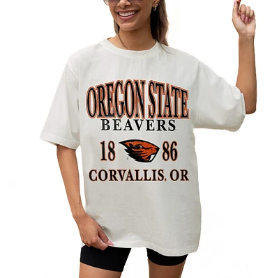 Women's Gameday Couture Cream Oregon State Beavers Unity Oversized T-Shirt