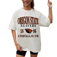 Women's Gameday Couture Cream Oregon State Beavers Unity Oversized T-Shirt
