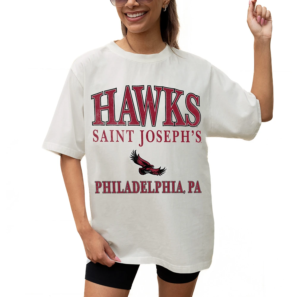 Women's Gameday Couture Cream Saint Joseph's Hawks Unity Oversized T-Shirt
