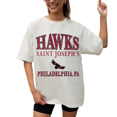 Women's Gameday Couture Cream Saint Joseph's Hawks Unity Oversized T-Shirt
