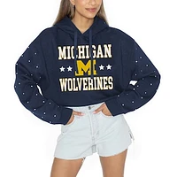 Women's Gameday Couture Navy Michigan Wolverines Like A Star Scrunch Waist Pullover Hoodie