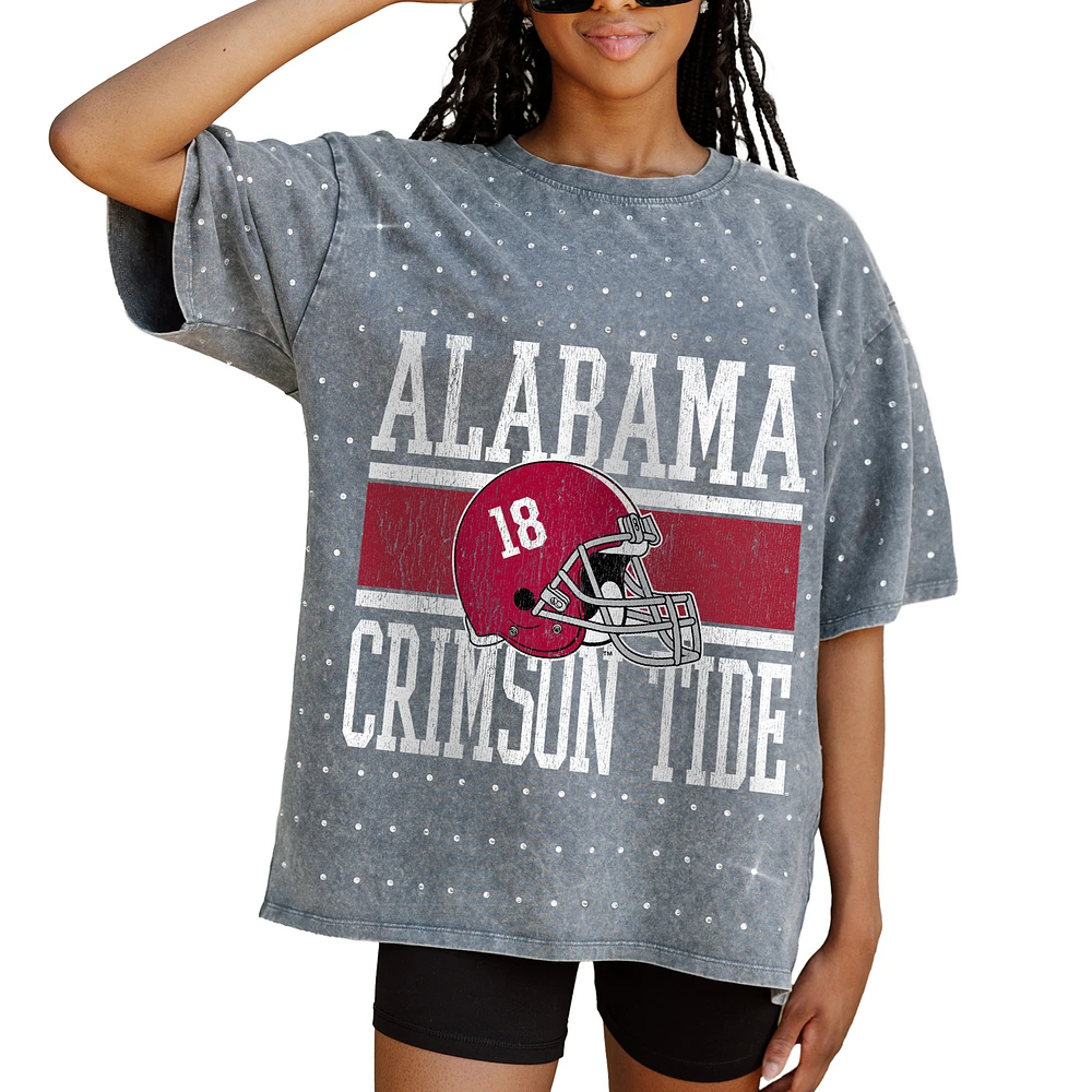 Women's Gameday Couture Gray Alabama Crimson Tide On the Ball Oversized T-Shirt