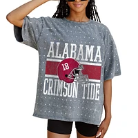 Women's Gameday Couture Gray Alabama Crimson Tide On the Ball Oversized T-Shirt