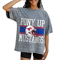 Women's Gameday Couture Gray SMU Mustangs On the Ball Oversized T-Shirt