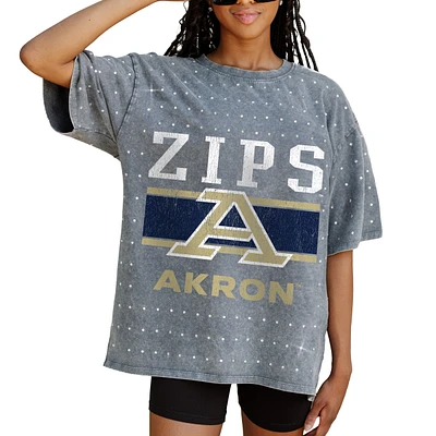 Women's Gameday Couture Gray Akron Zips On the Ball Oversized T-Shirt