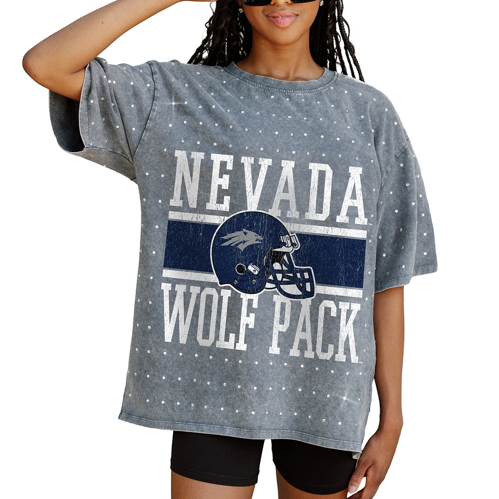 Women's Gameday Couture Gray Nevada Wolf Pack On the Ball Oversized T-Shirt