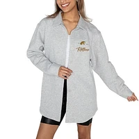 Women's Gameday Couture Ash Florida A&M Rattlers Foundation Full-Button Long Sleeve Overshirt