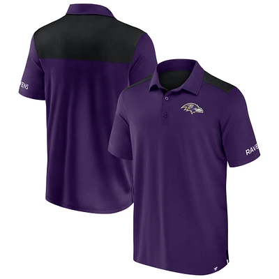 Men's Fanatics  Purple/Black Baltimore Ravens Colorblock Polo