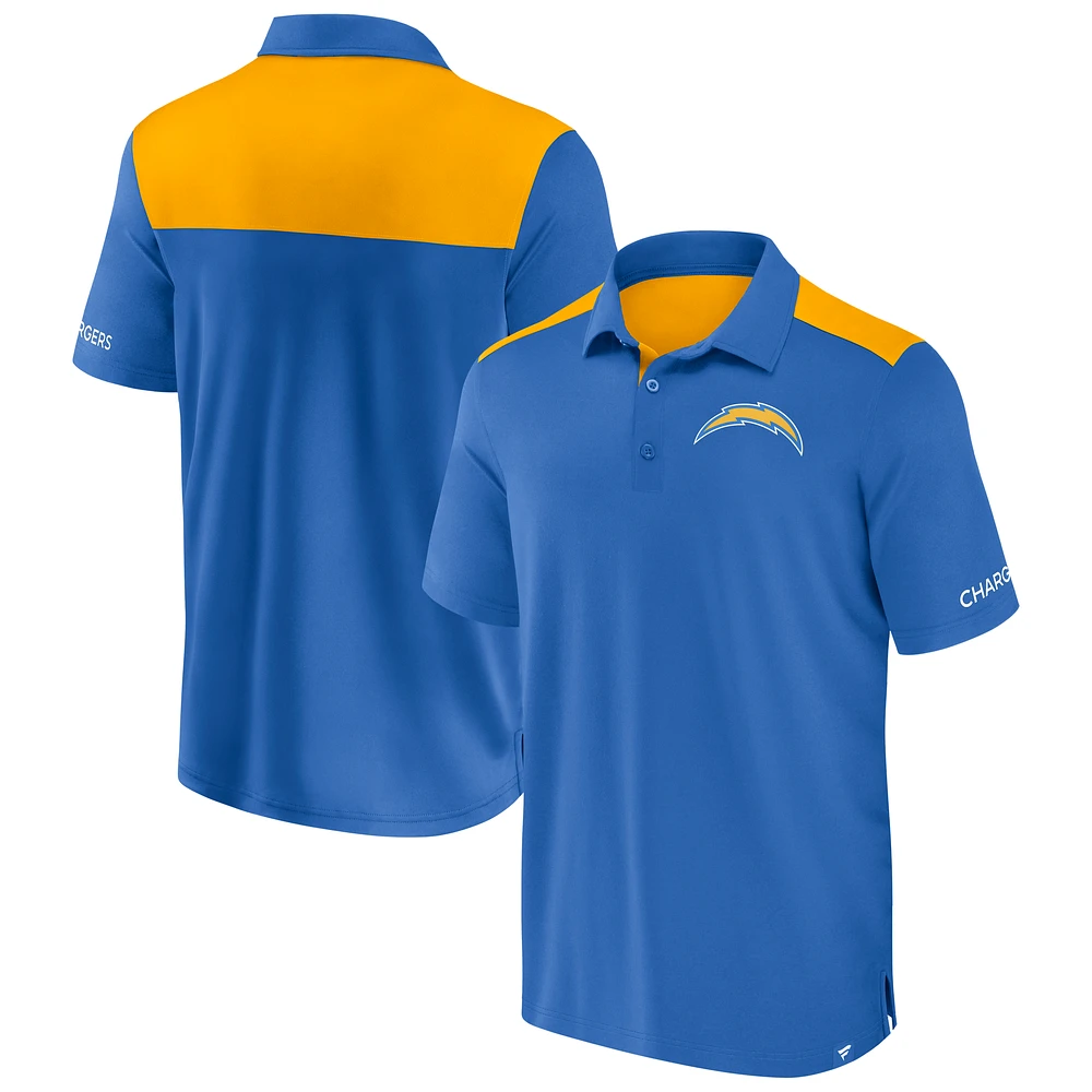 Men's Fanatics  Powder Blue/Gold Los Angeles Chargers Colorblock Polo