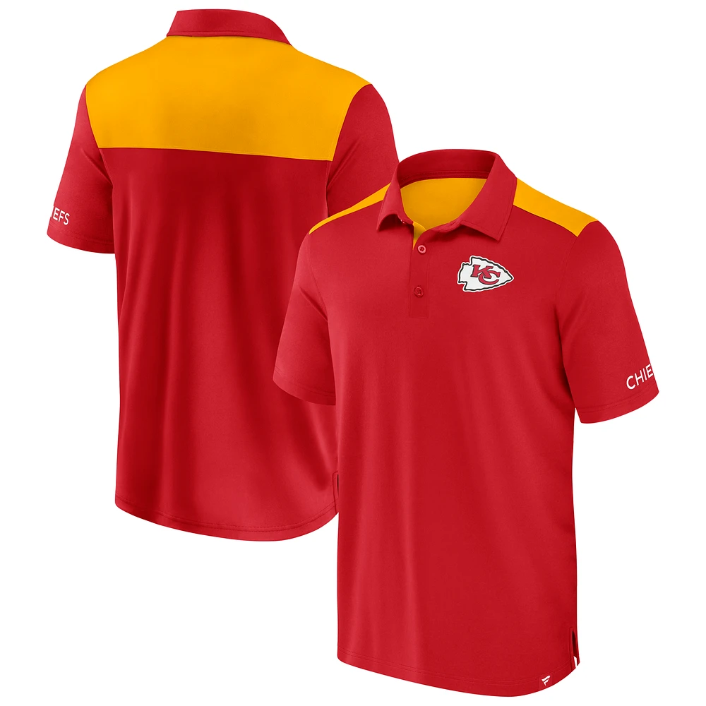 Men's Fanatics  Red/Gold Kansas City Chiefs Colorblock Polo