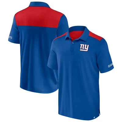 Men's Fanatics  Royal/Red New York Giants Colorblock Polo