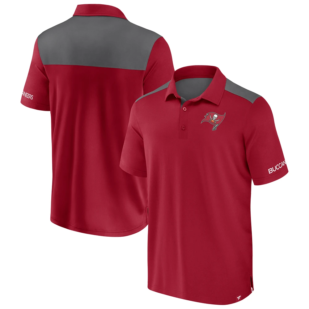 Men's Fanatics  Red/Pewter Tampa Bay Buccaneers Colorblock Polo