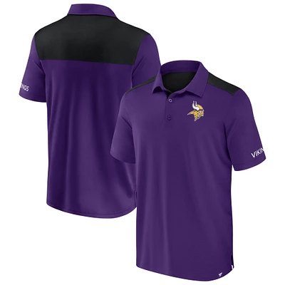 Men's Fanatics  Purple/Black Minnesota Vikings Colorblock Polo