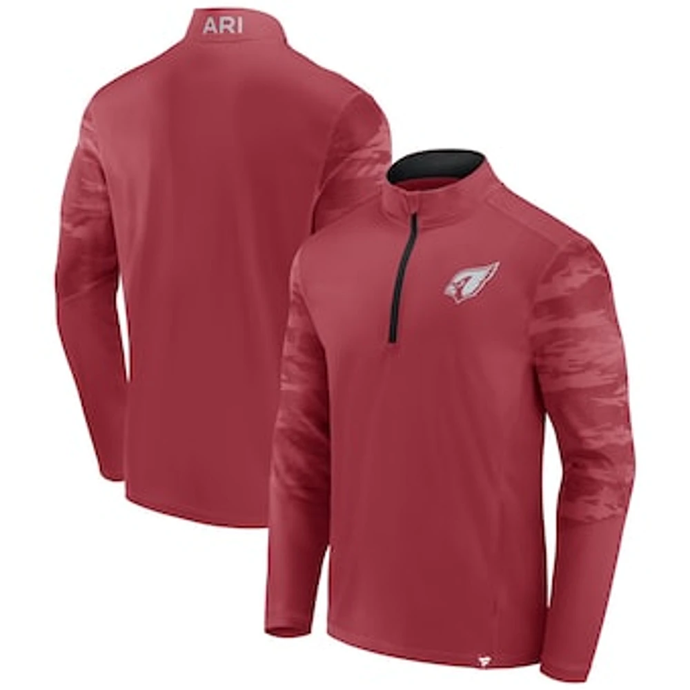 Men's Fanatics Cardinal Arizona Cardinals Defender Quarter-Zip Sweatshirt