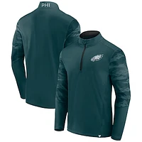 Men's Fanatics Midnight Green Philadelphia Eagles Defender Quarter-Zip Sweatshirt