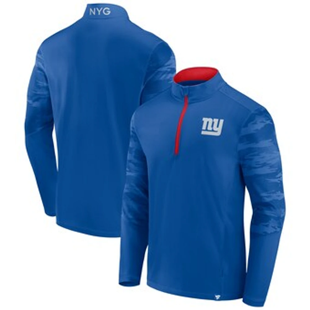 Men's Fanatics Royal New York Giants Defender Quarter-Zip Sweatshirt