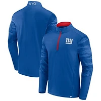 Men's Fanatics Royal New York Giants Defender Quarter-Zip Sweatshirt