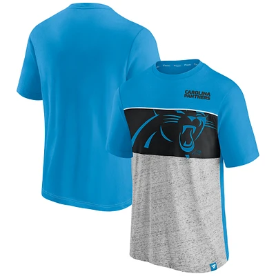 Men's Fanatics Blue Carolina Panthers Colorblock T-Shirt