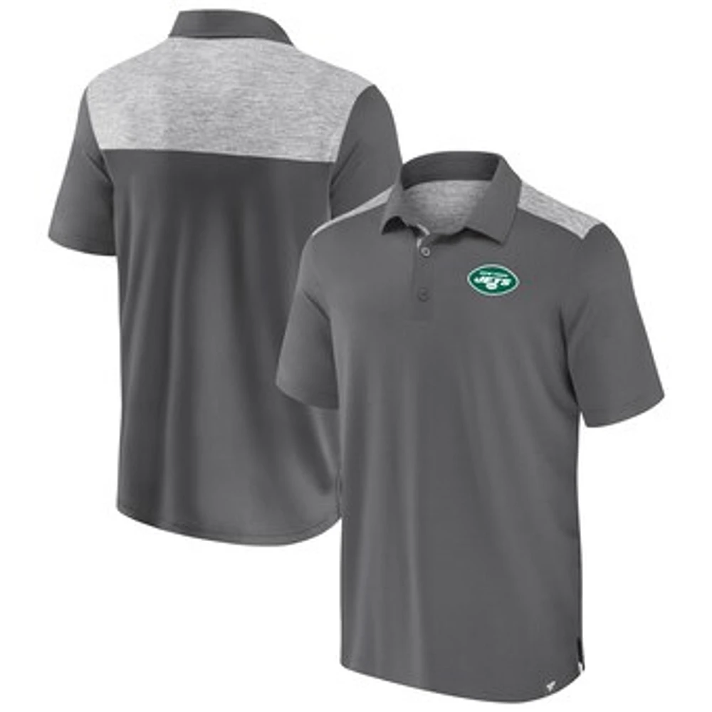 Men's Fanatics Gray New York Jets Long Shot Polo