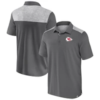 Men's Fanatics Heather Gray Kansas City Chiefs Long Shot Polo