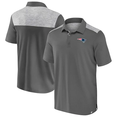 Men's Fanatics Heather Gray New England Patriots Long Shot Polo