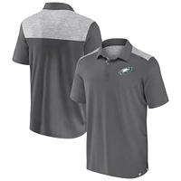 Men's Fanatics Heather Gray Philadelphia Eagles Long Shot Polo