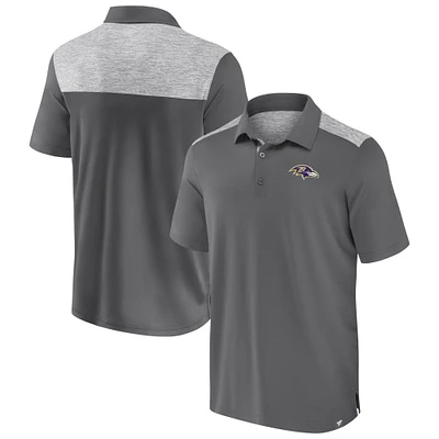 Men's Fanatics Gray Baltimore Ravens Long Shot Polo