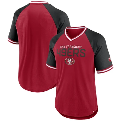 Men's Fanatics Scarlet/Black San Francisco 49ers Hashmark Raglan T-Shirt