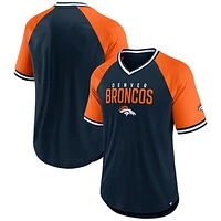 Men's Fanatics Navy/Orange Denver Broncos Hashmark Raglan T-Shirt