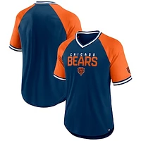 Men's Fanatics Navy/Orange Chicago Bears Hashmark Raglan T-Shirt