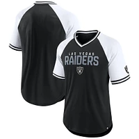 Men's Fanatics Black/White Las Vegas Raiders Hashmark Raglan T-Shirt