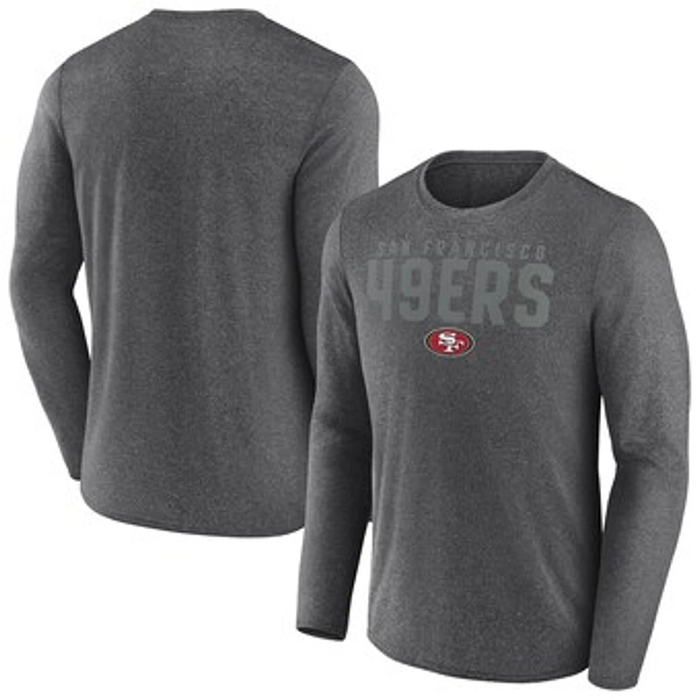 Men's Fanatics  Heather Charcoal San Francisco 49ers Blackout Long Sleeve T-Shirt