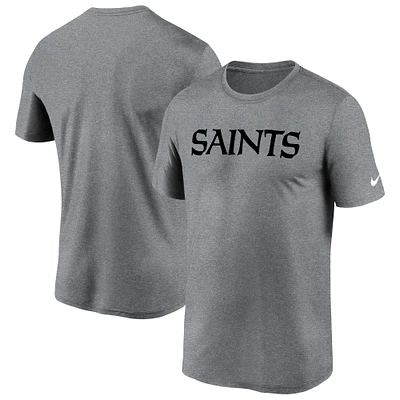 Men's Nike  Heather Gray New Orleans Saints Legend Wordmark T-Shirt