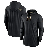 Men's Nike Black New Orleans Saints Football Team Sideline Performance Hoodie Tri-Blend Long Sleeve T-Shirt