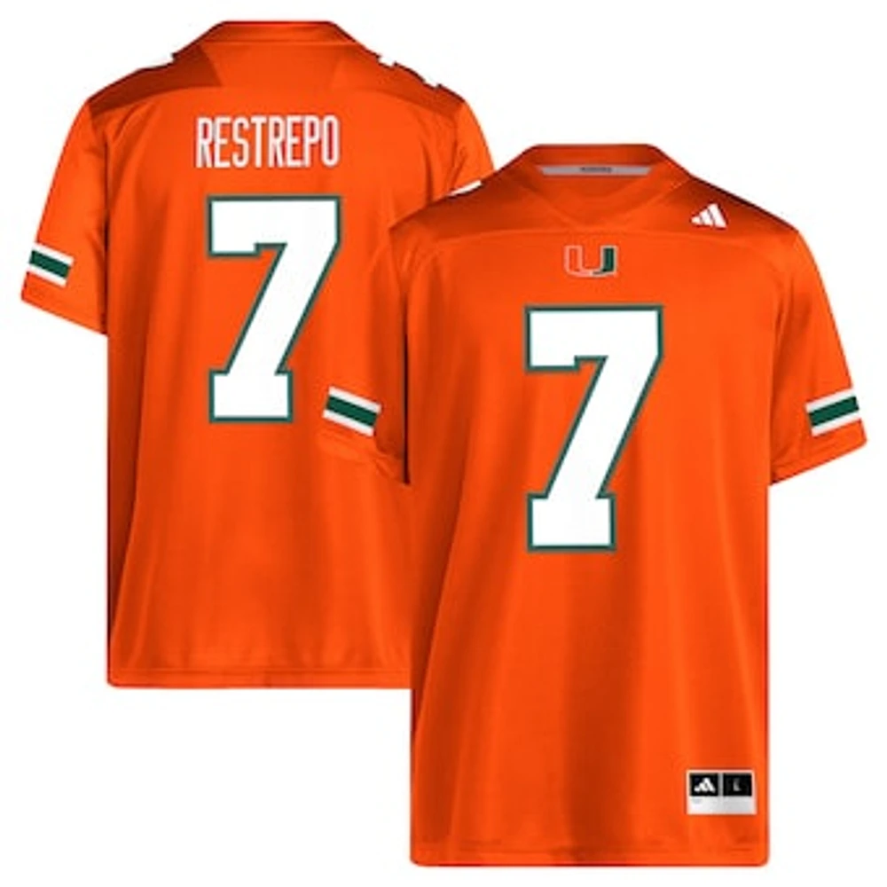 Men's adidas Xavier Restrepo Orange Miami Hurricanes NIL Football Player Jersey