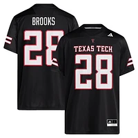 Men's adidas Tahj Brooks Black Texas Tech Red Raiders Alternate NIL Football Player Jersey