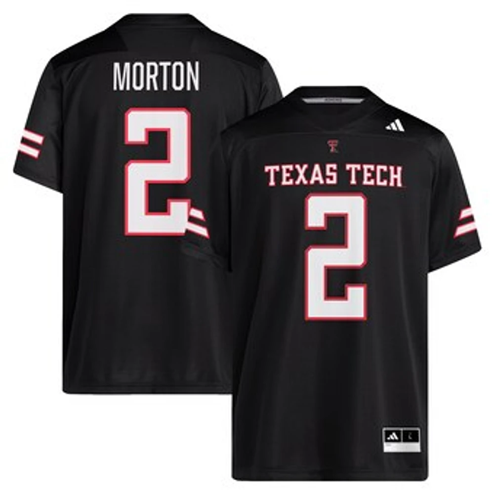 Men's adidas Behren Morton Black Texas Tech Red Raiders NIL Football Player Jersey