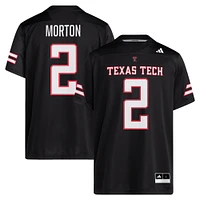 Men's adidas Behren Morton Black Texas Tech Red Raiders Alternate NIL Football Player Jersey