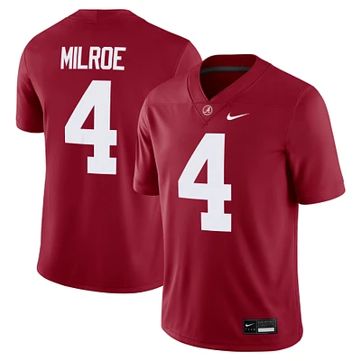 Men's Nike Jalen Milroe Crimson Alabama Tide NIL Football Game Jersey