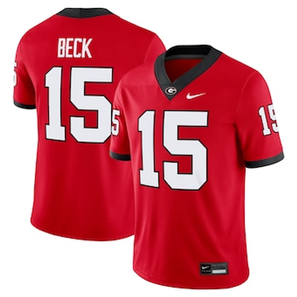 Men's Nike Carson Beck Red Georgia Bulldogs NIL Football Game Jersey