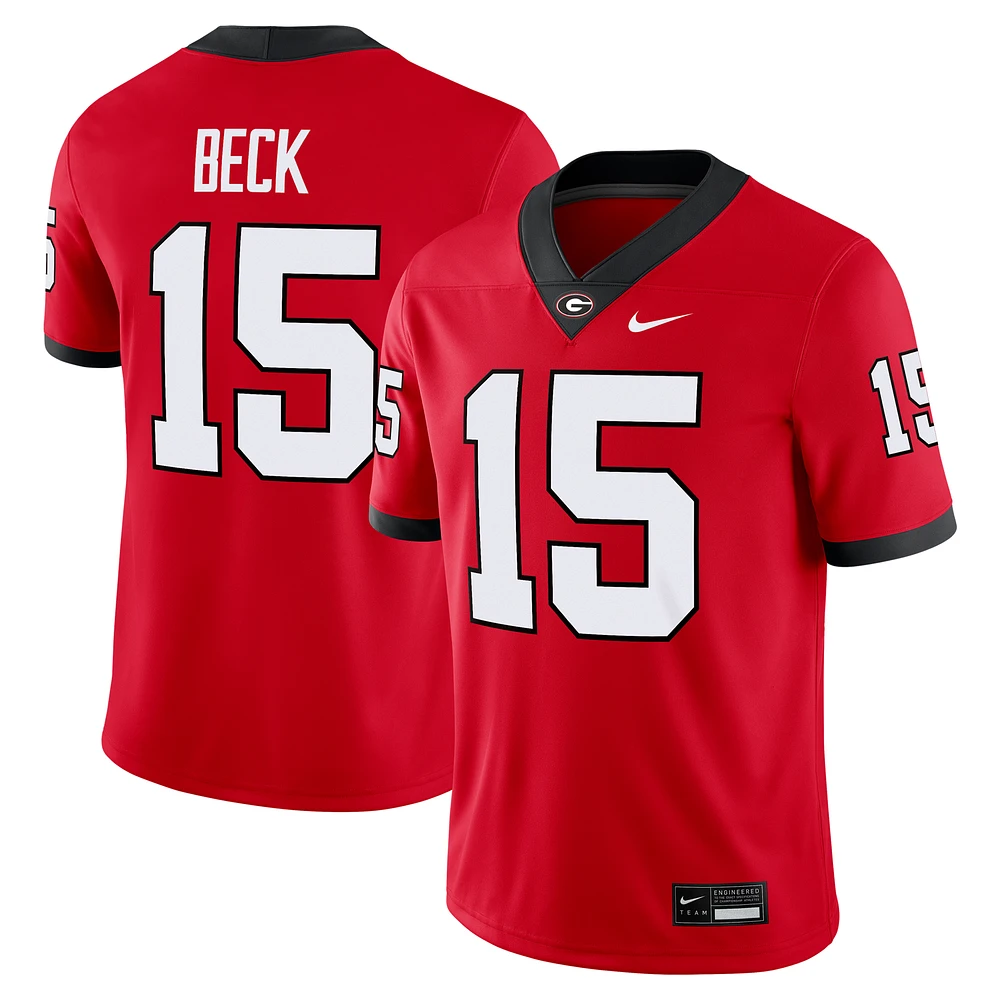 Men's Nike Carson Beck Red Georgia Bulldogs NIL Football Game Jersey